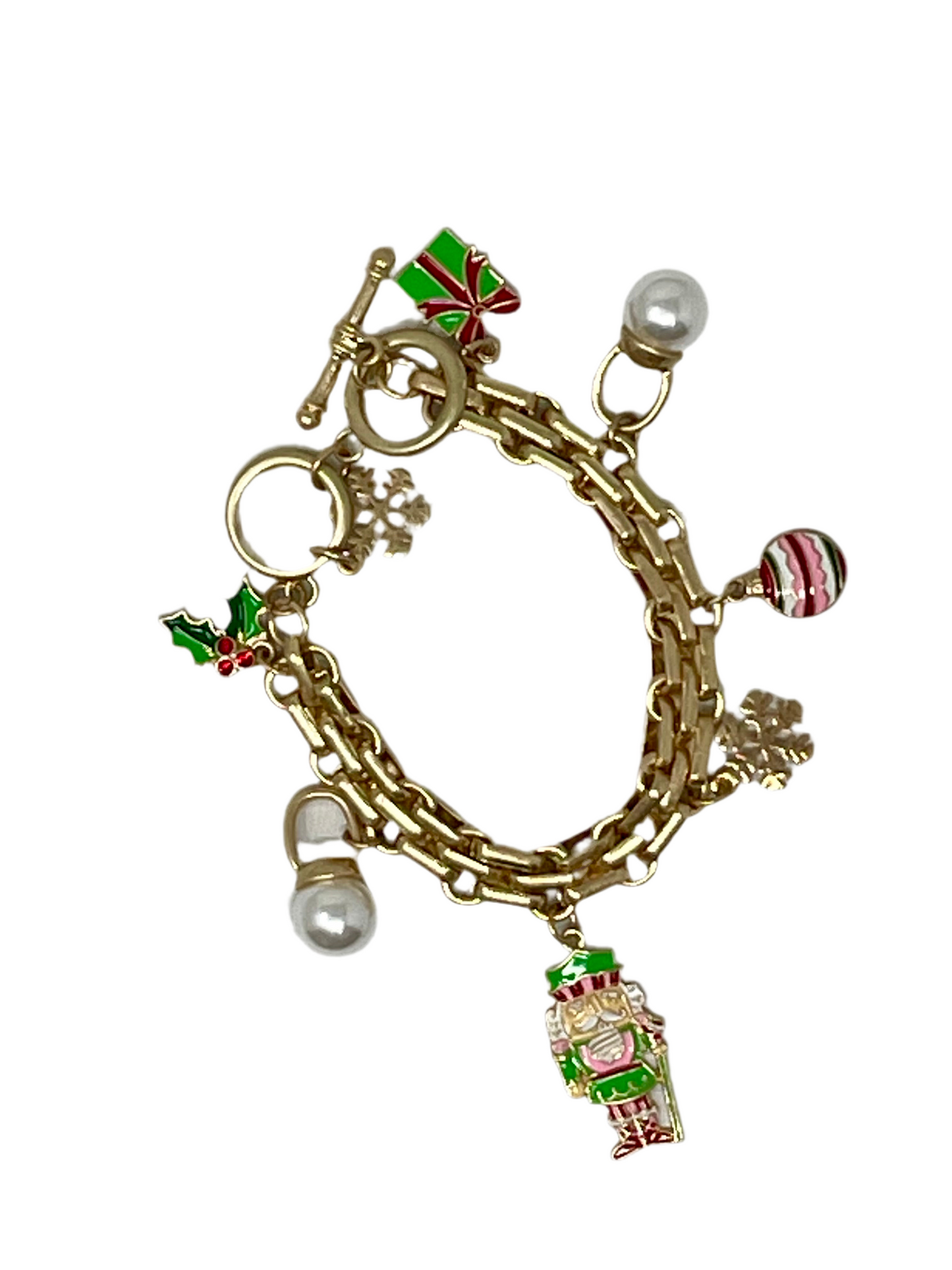 Gold Holiday Charm Bracelet