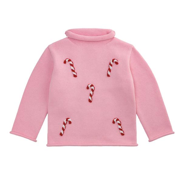 Pink Candy Cane Rollneck Sweater