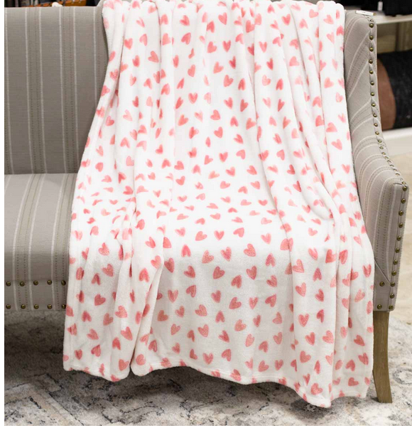 Pink Heart Throw