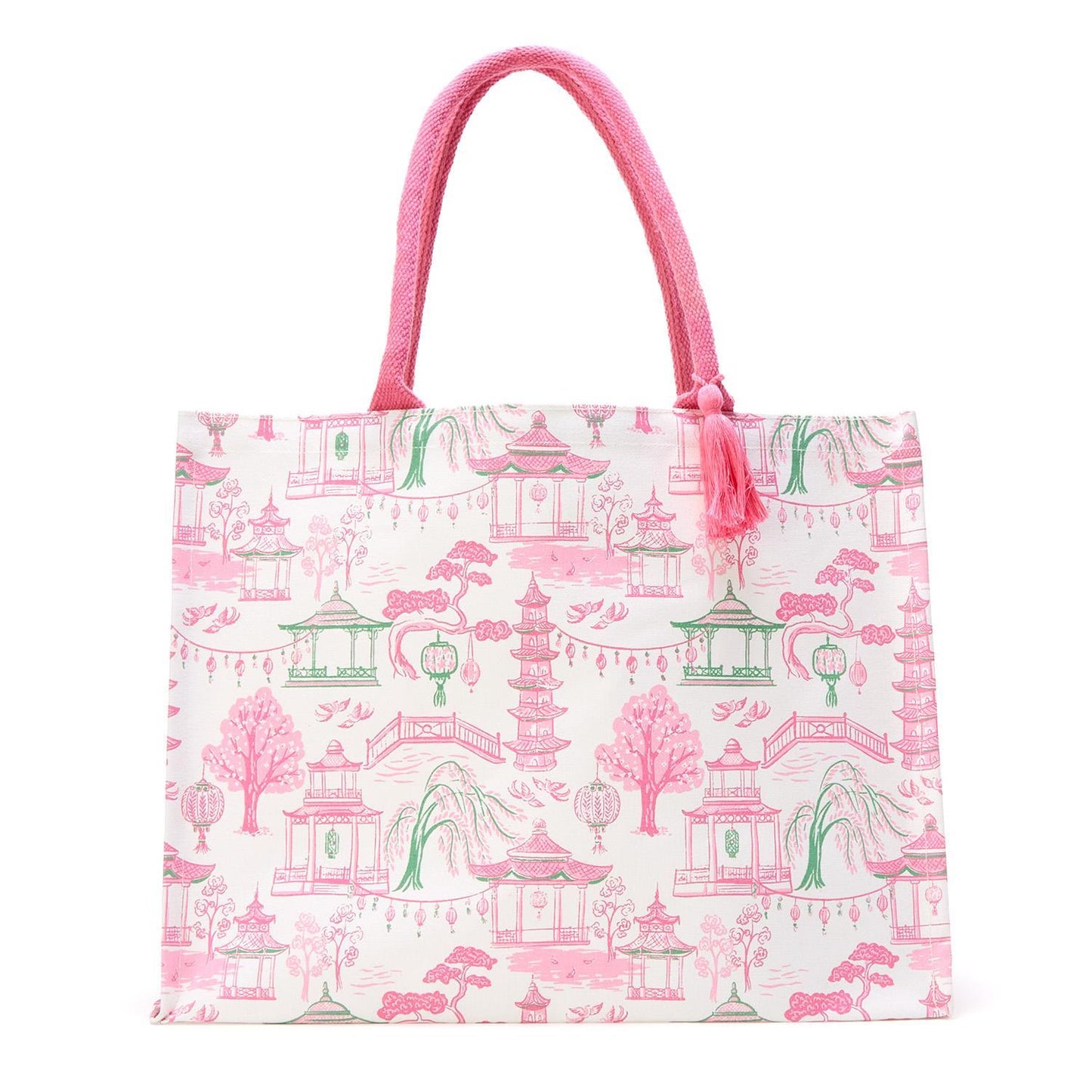 Mahjong Block Print Pattern Tote Bag