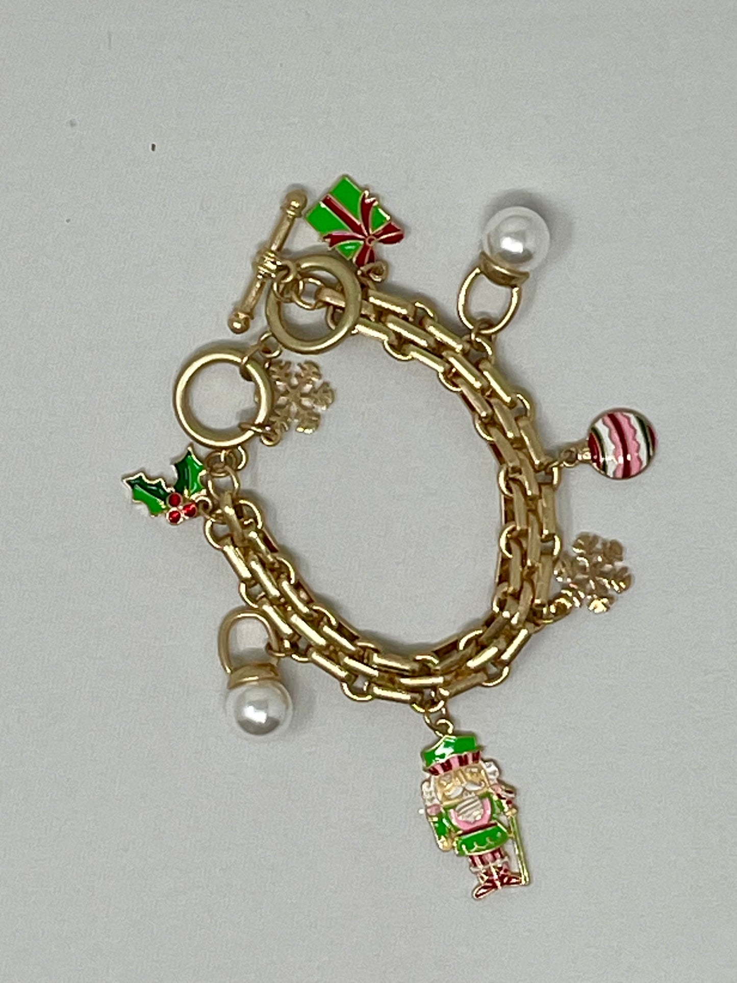Gold Holiday Charm Bracelet