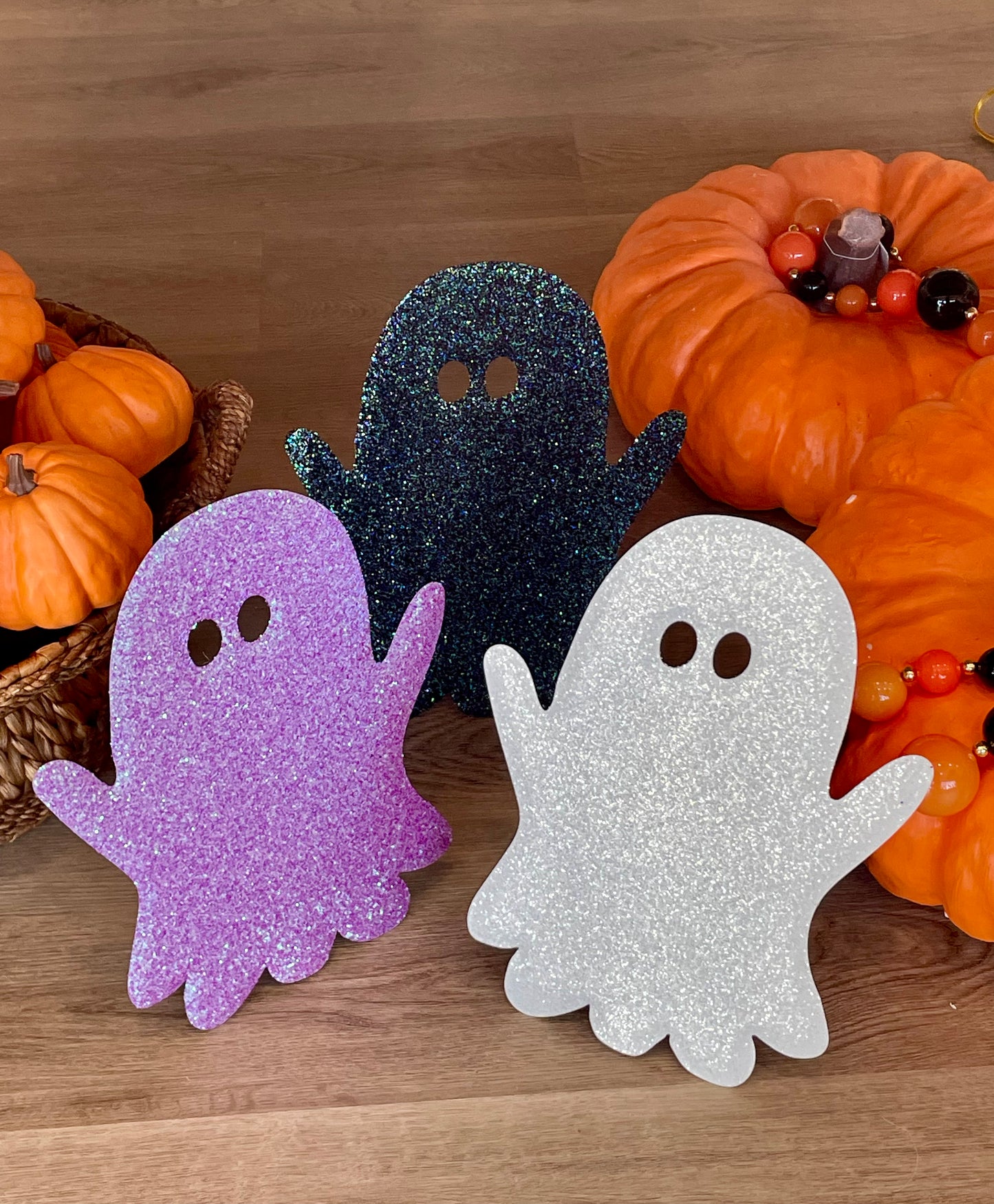 Glitter Ghosts Yard Stakes