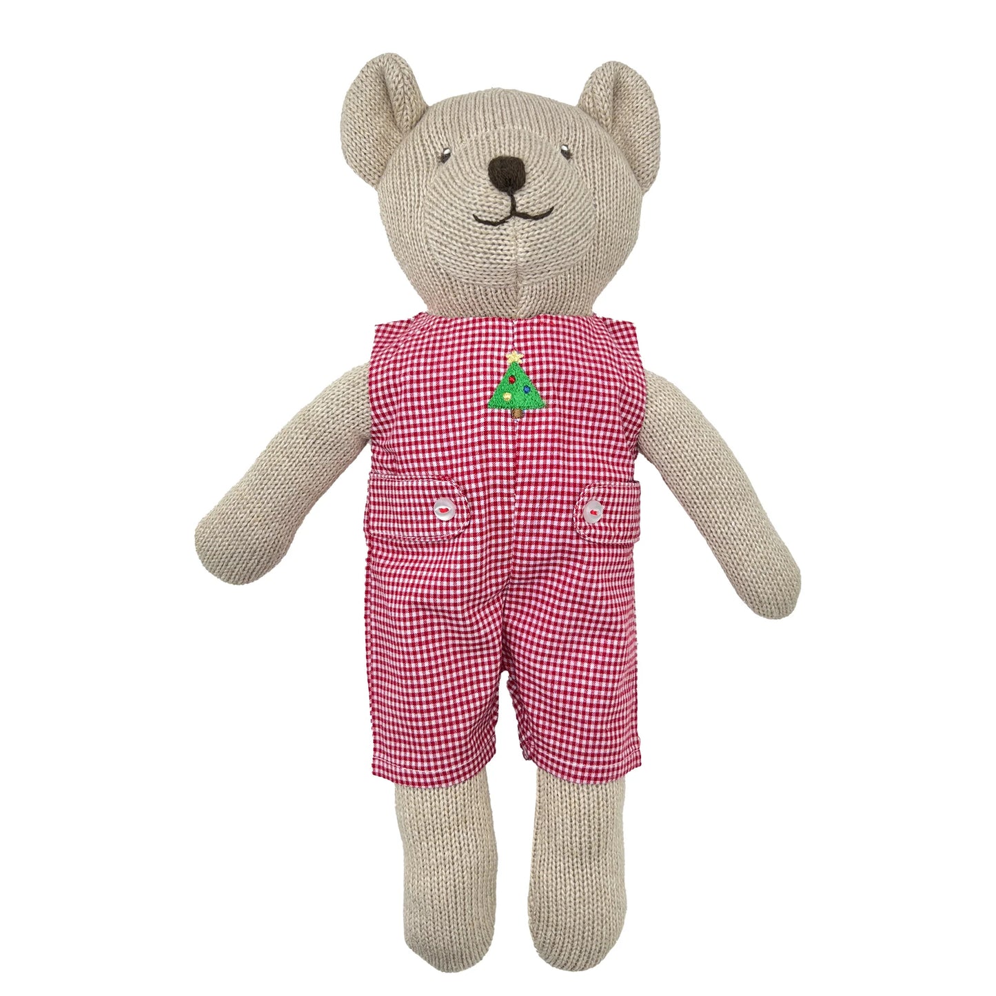 Knit Bear Doll with Christmas Tree Outfit