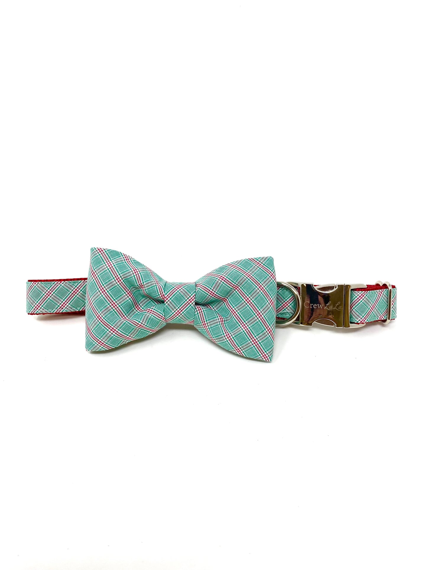 Green and Red Plaid Collar with Bow