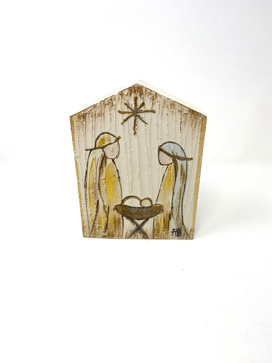 Wooden Plaque of the Holy Family