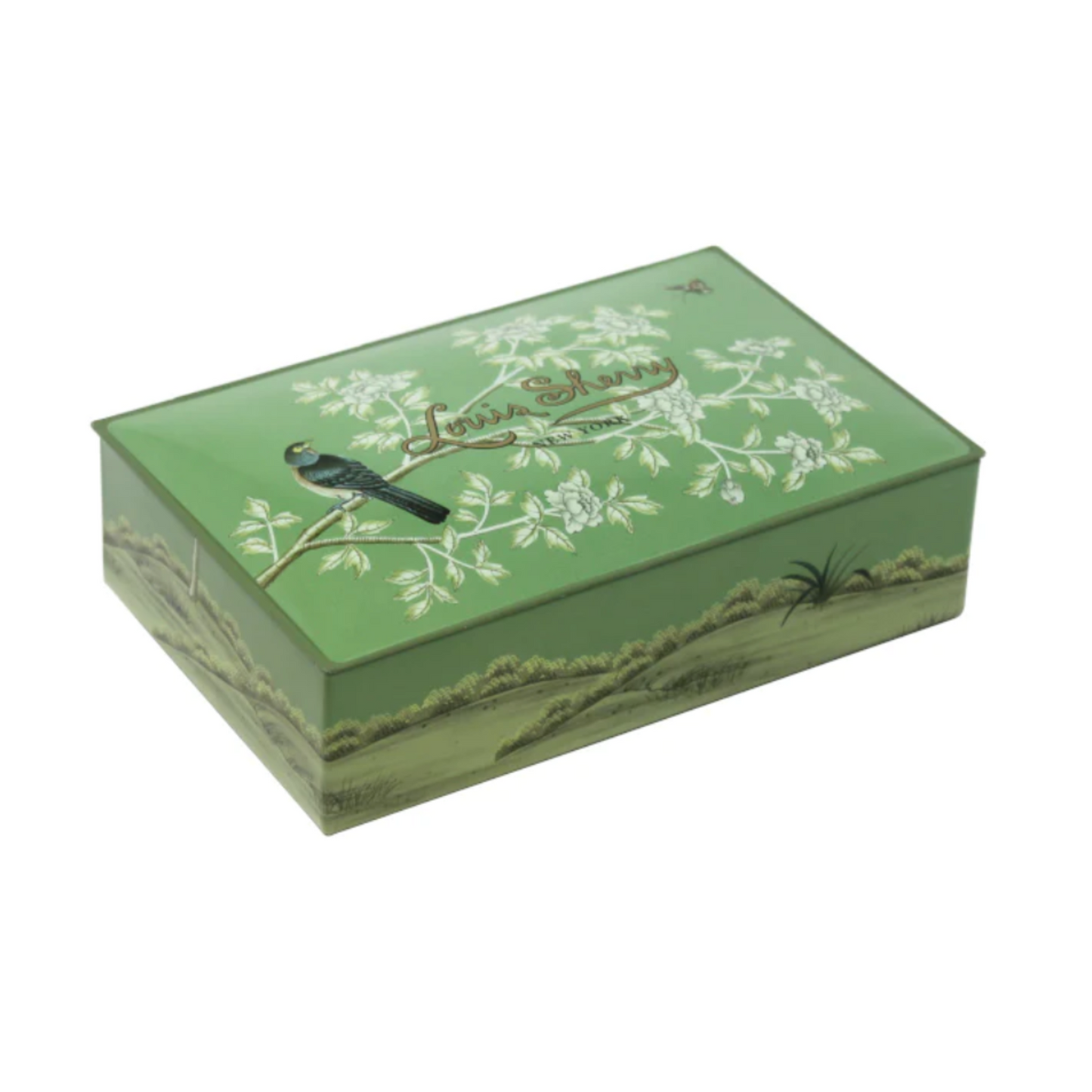 Green Gated Garden with Blue Bird Louis Sherry Chocolates