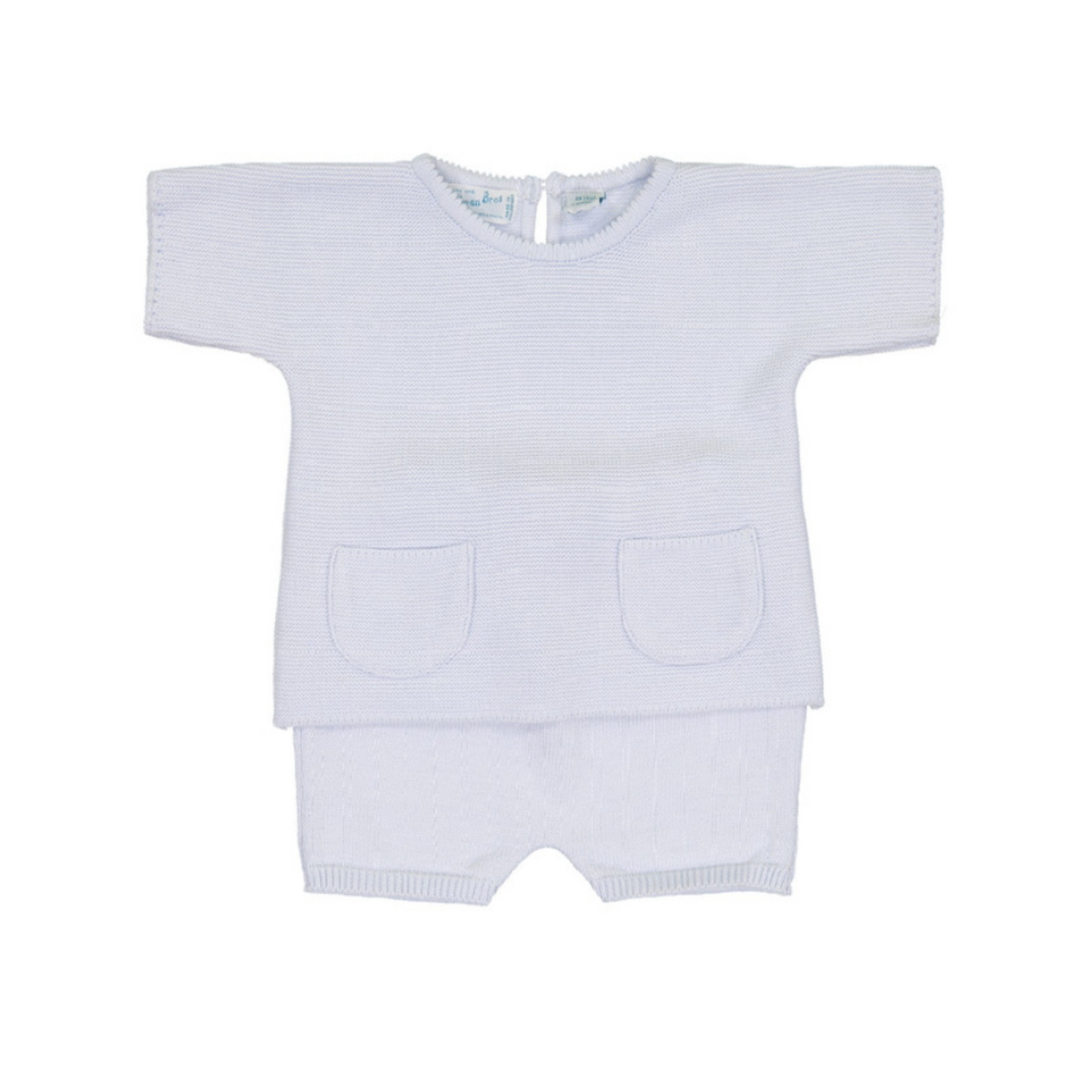 Feltman Brothers - Blue Knit Short Set Featuring Front Pockets