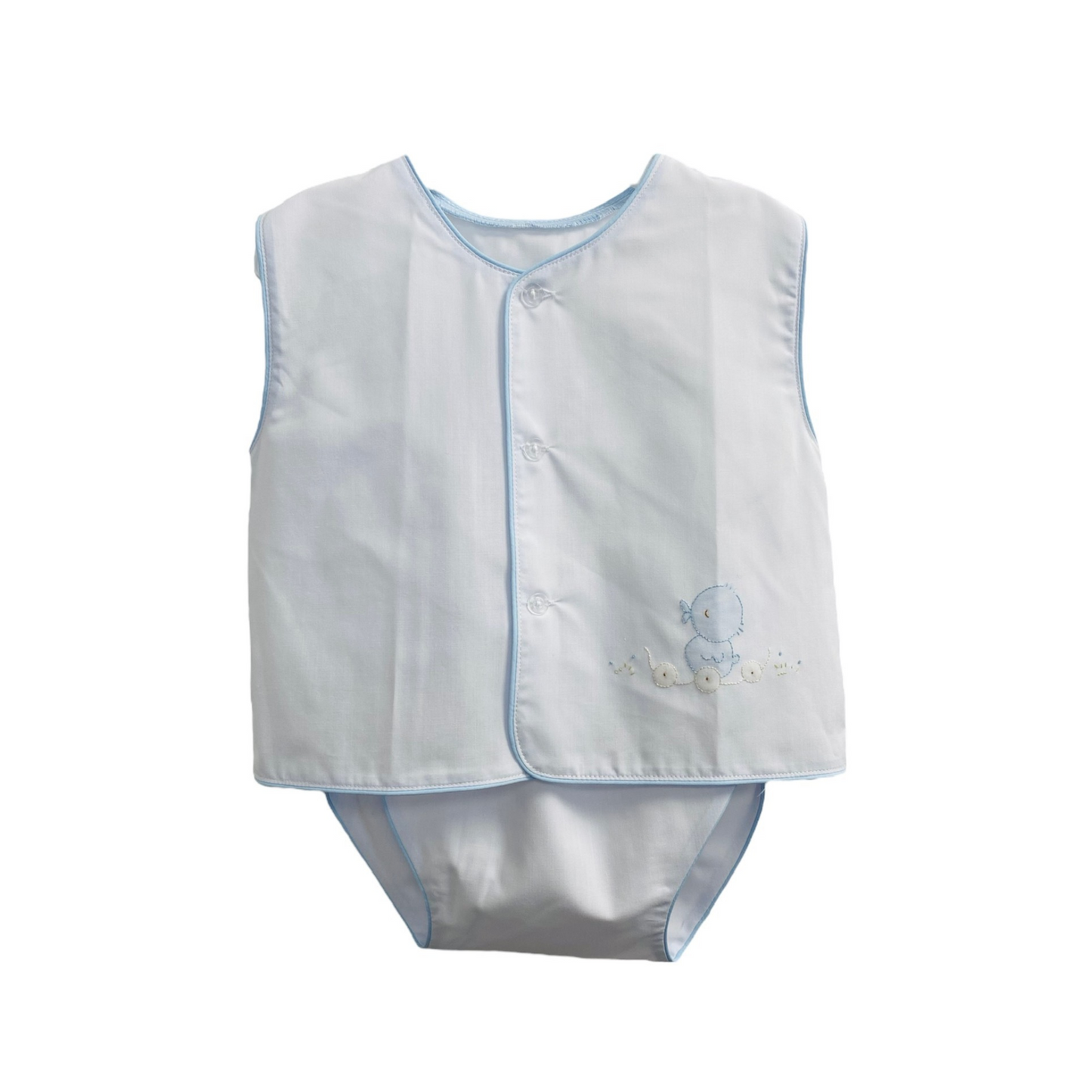 Auraluz - Top with Blue Duck and Trim with Matching Diaper Cover