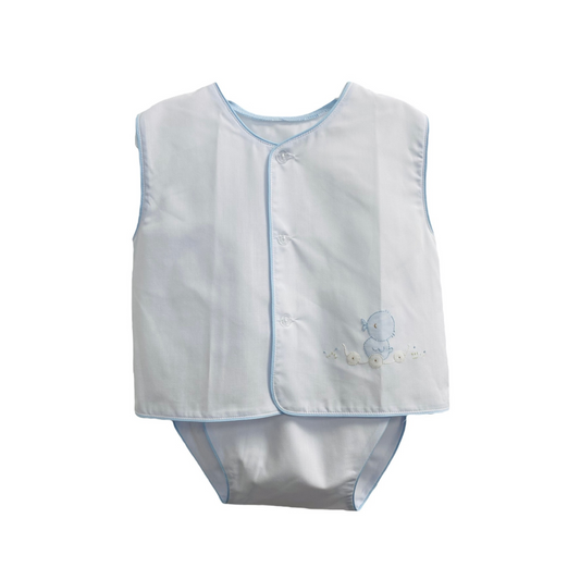 Auraluz - Top with Blue Duck and Trim with Matching Diaper Cover