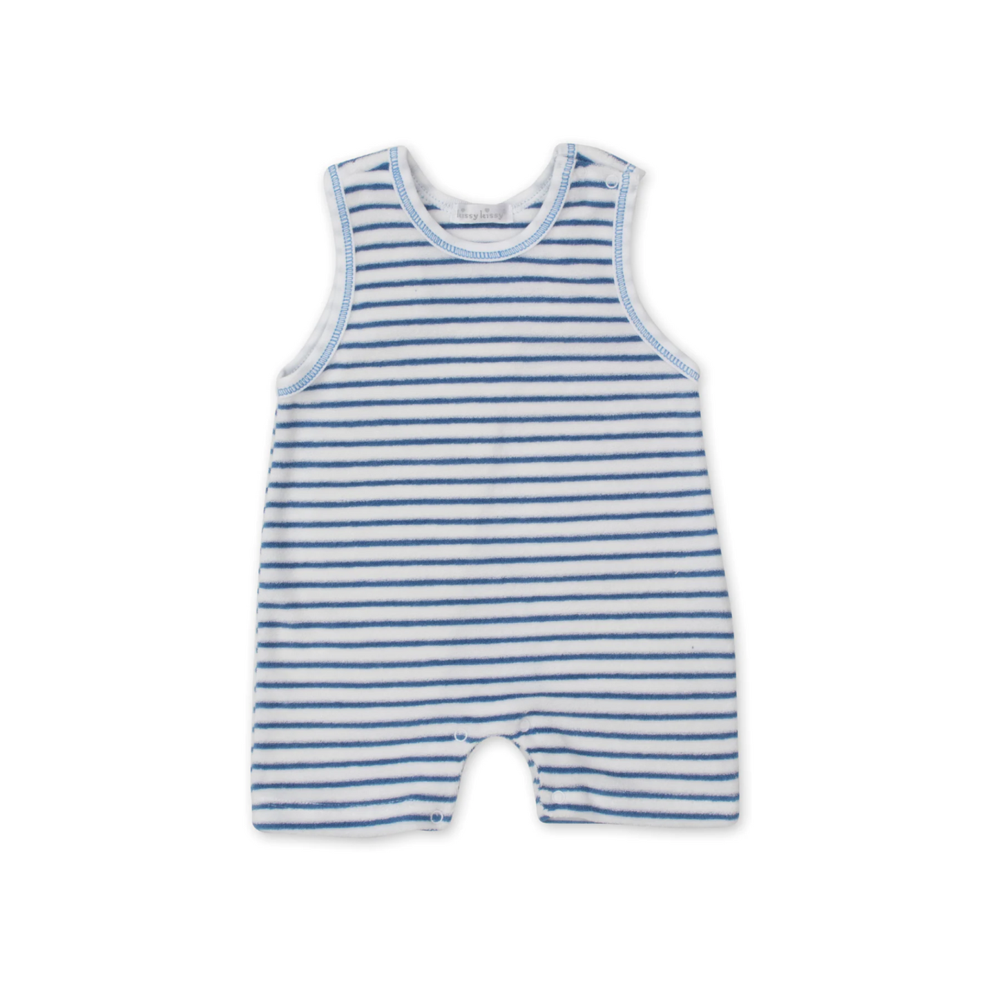 Blue Stripe Terry Romper
