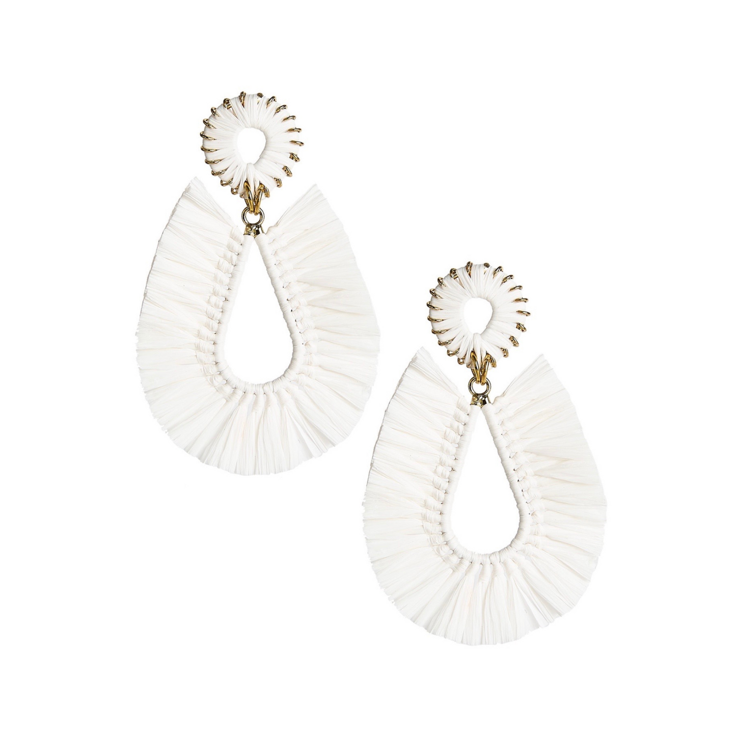 Large Straw Drop Earrings -  3 Colors