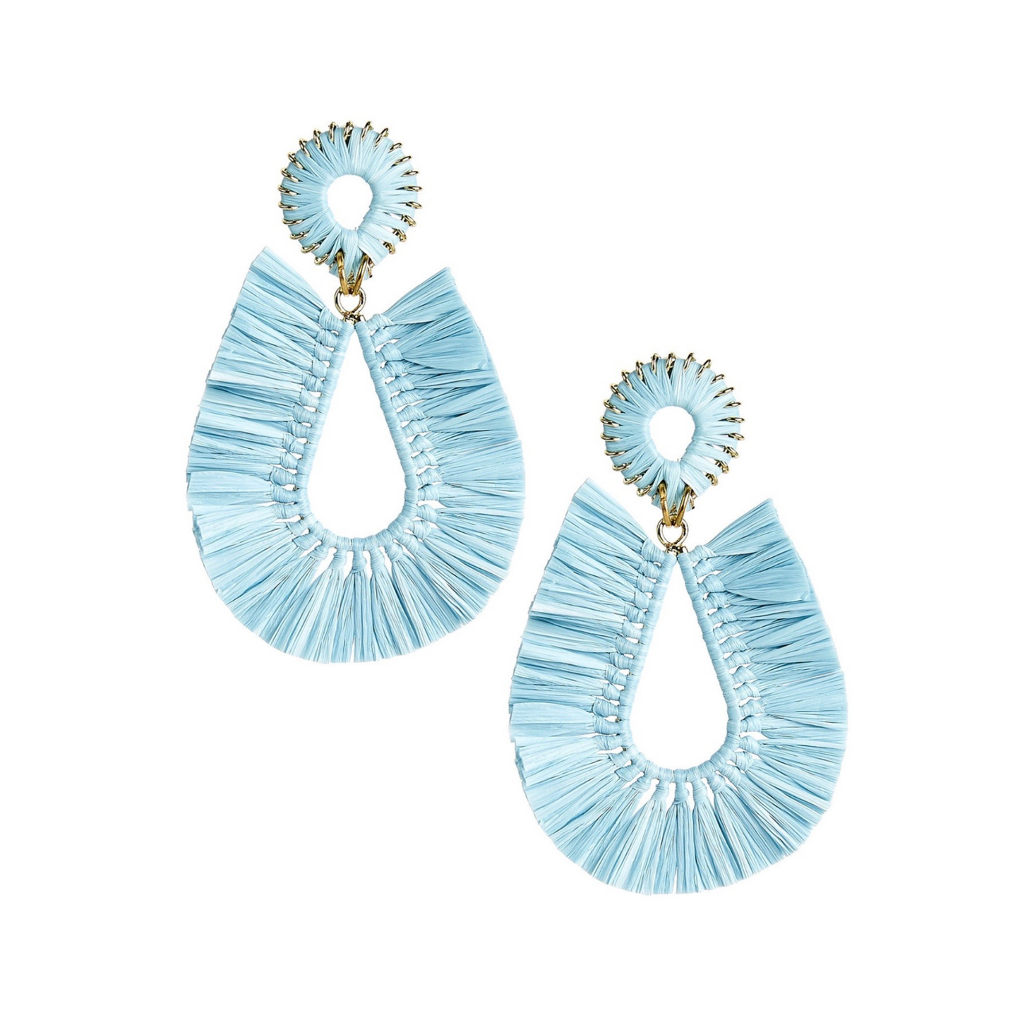 Large Straw Drop Earrings -  3 Colors