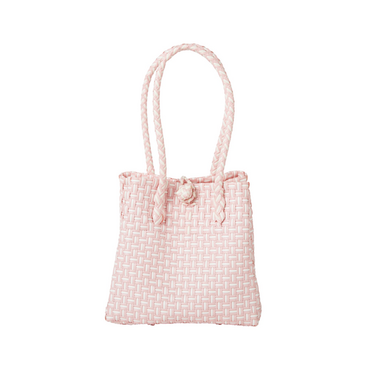 Pink Woven Handbag