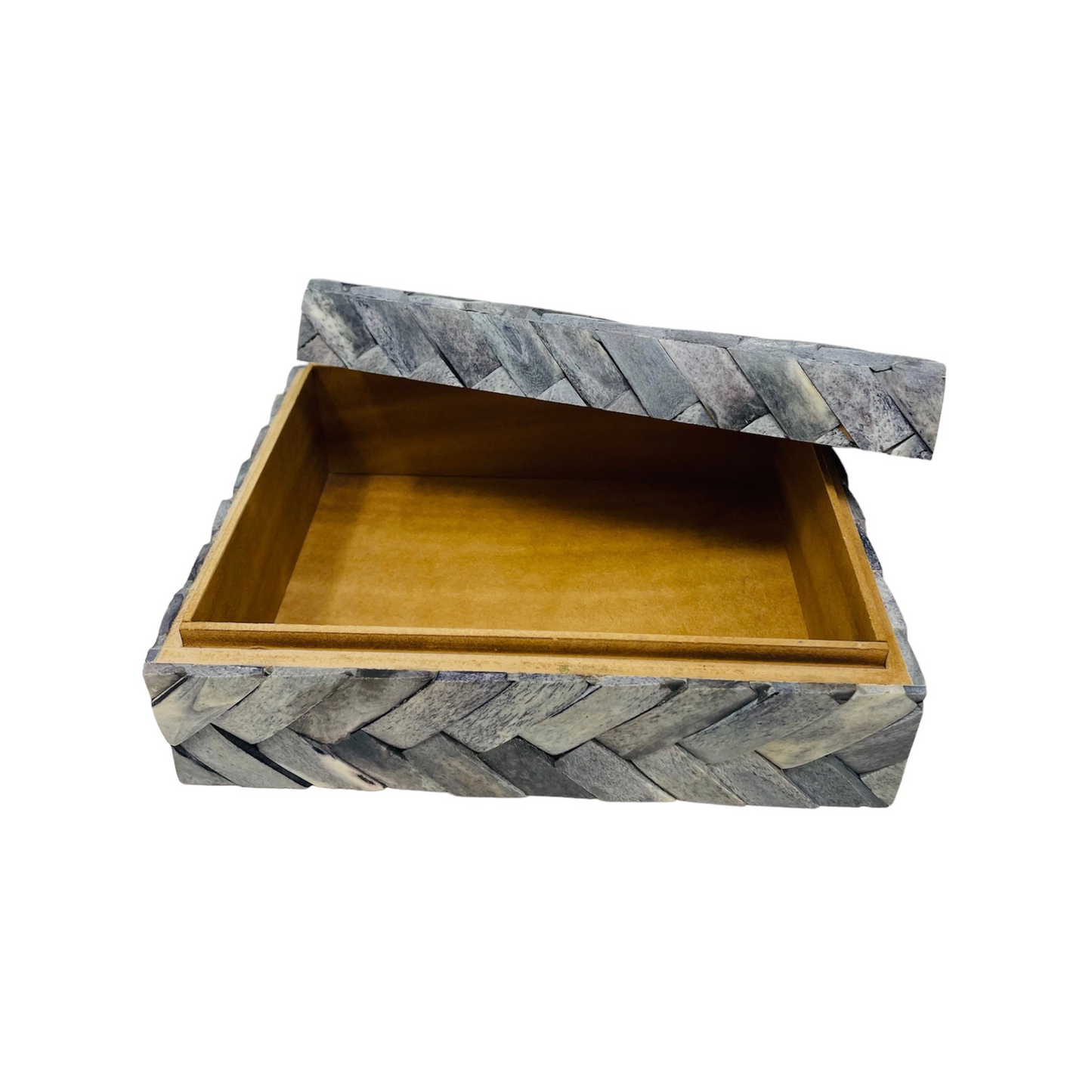 Gray Woven Bone Box