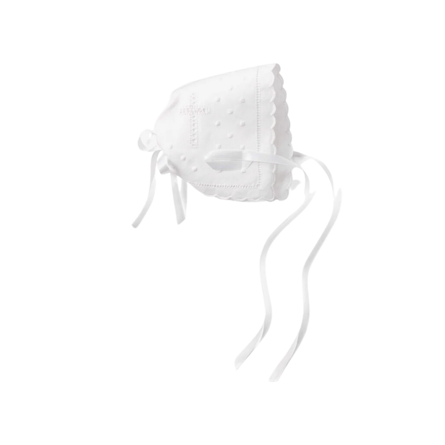 Elegant Baby - My First Bonnet with Embroidered Cross