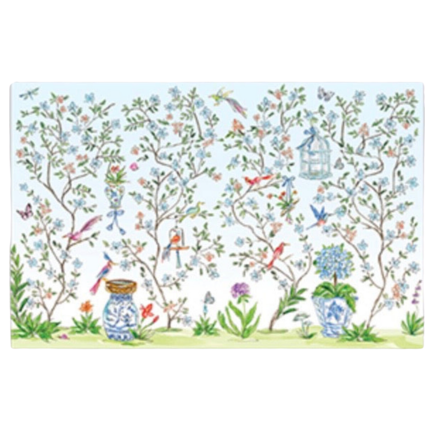 Birds in Garden Blue Placemats