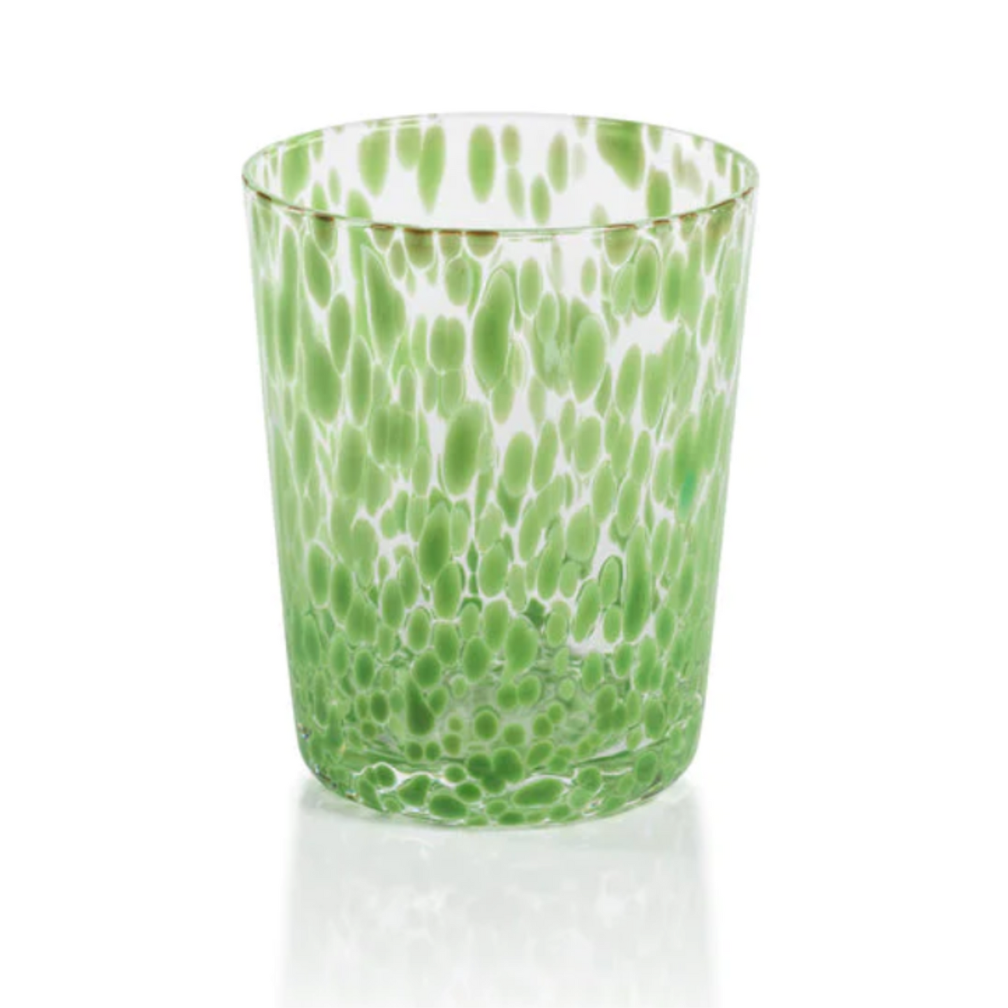 Green Speckled Glass Tumbler