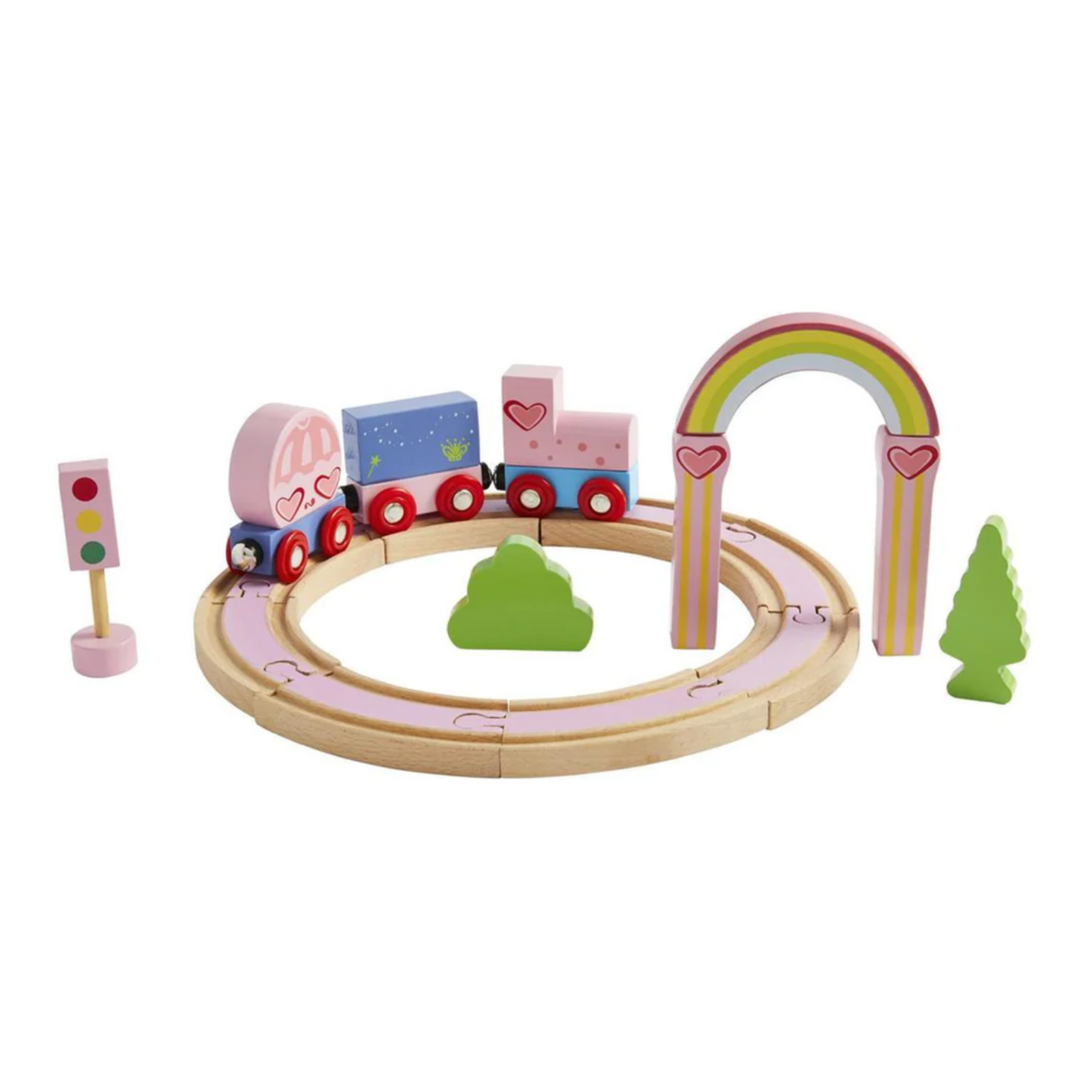 Rainbow Wooden Train Set