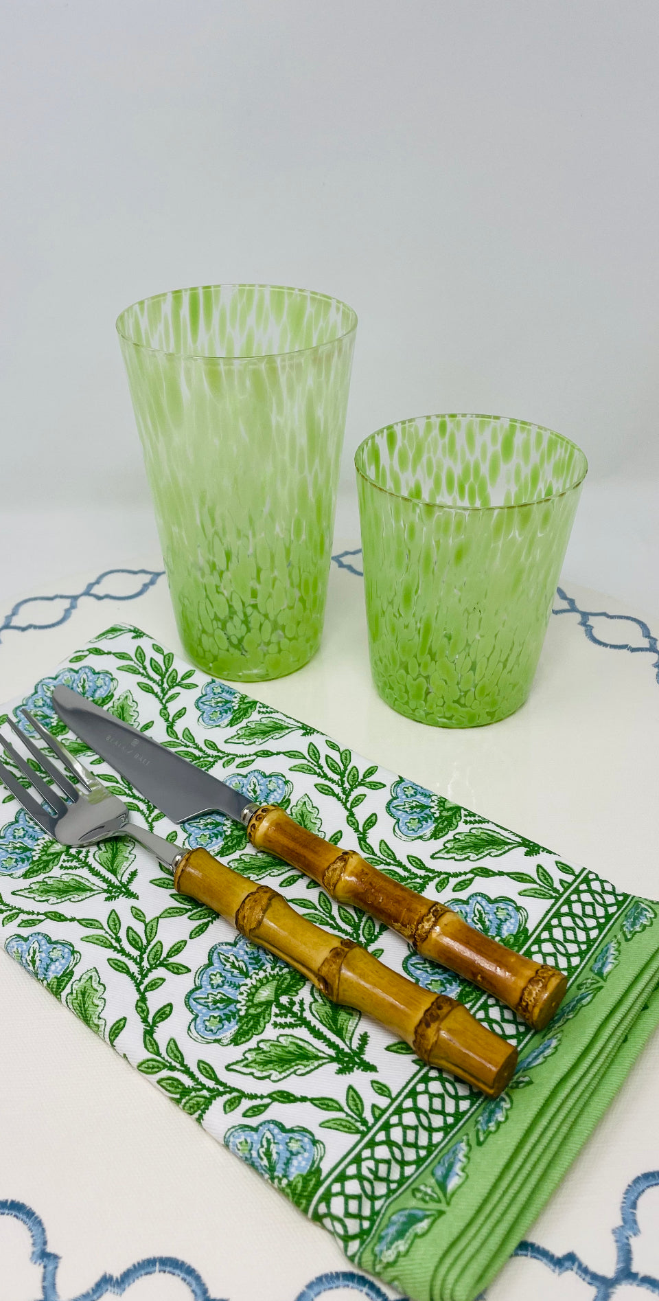 Green Speckled Glass Highball