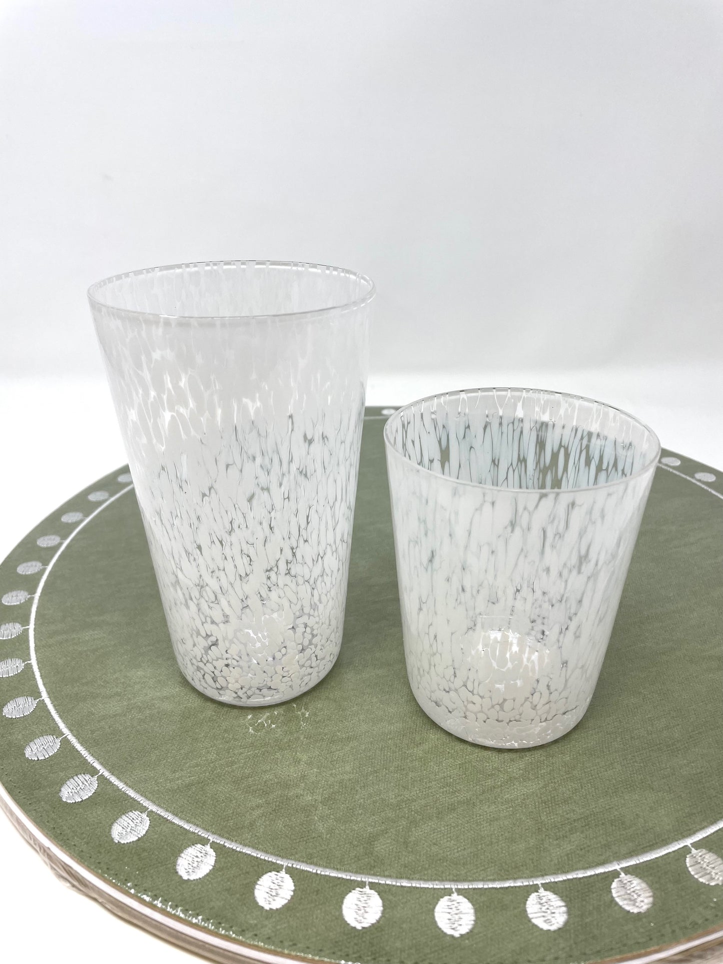 White Speckled Highball Glass