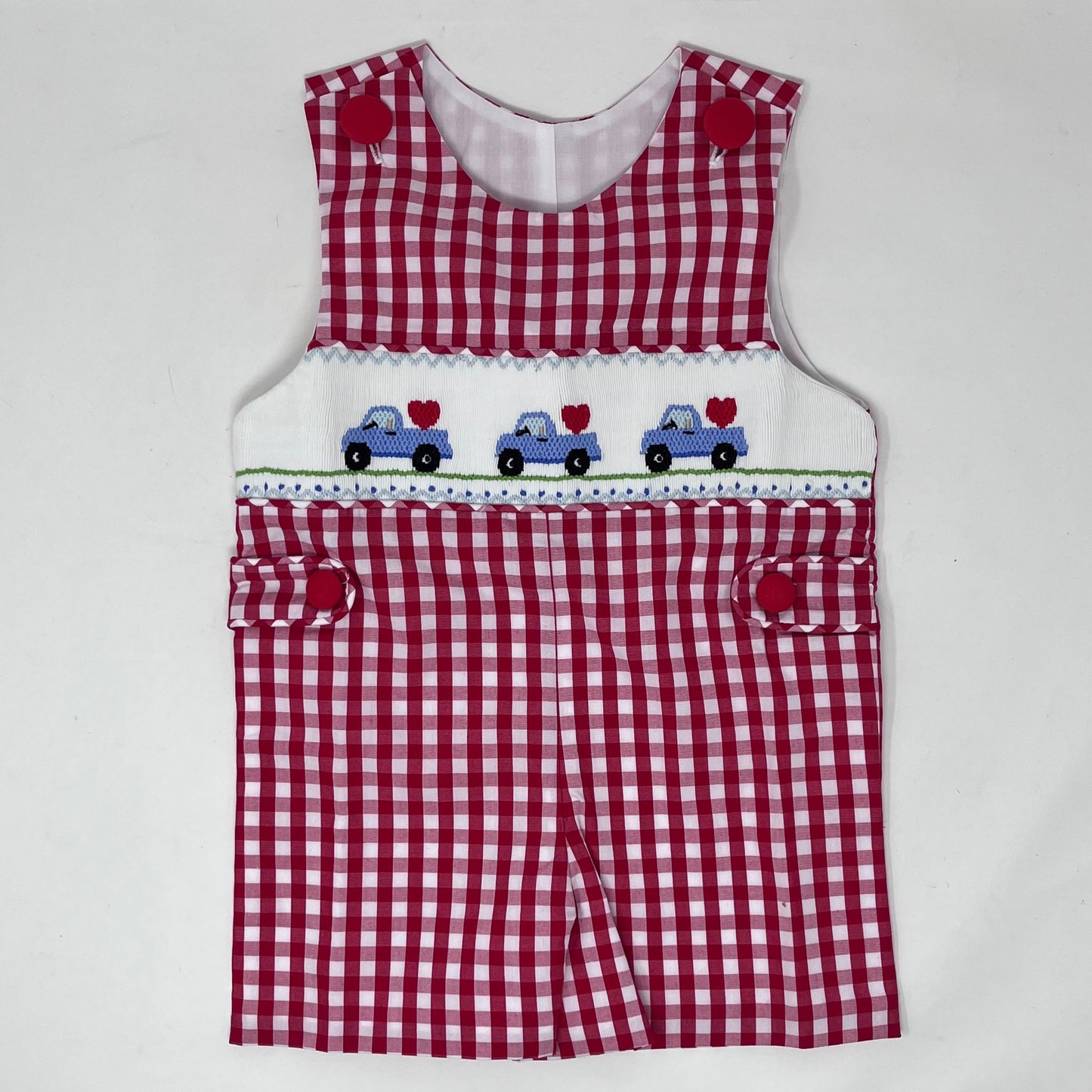 Smocked Truck with Heart Short Jon Jon