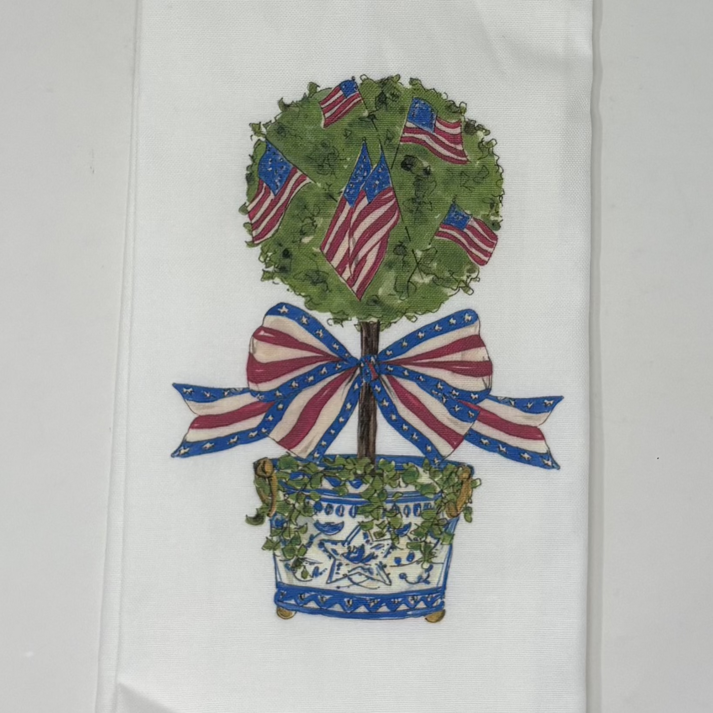 Rosanne Beck - Patriotic Topiary Kitchen Towel