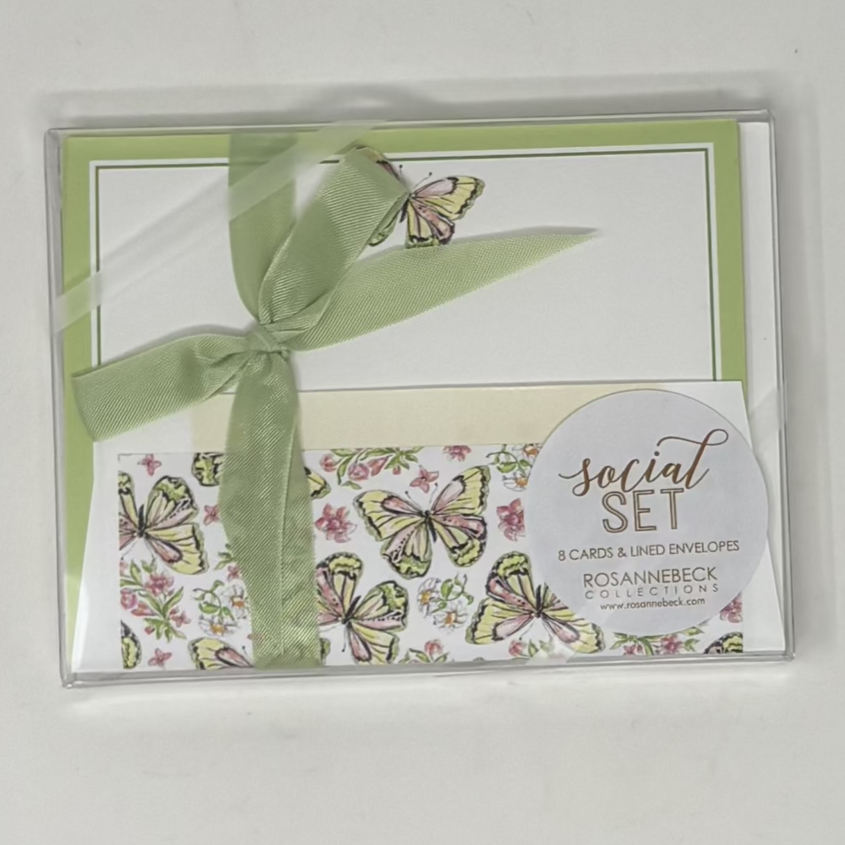 Rosanne Beck - Butterfly Flat Notecards with lined Envelopes