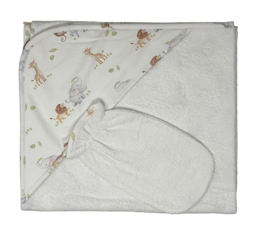 Baby Club Chic - Safari - Hooded Towel with mitt set