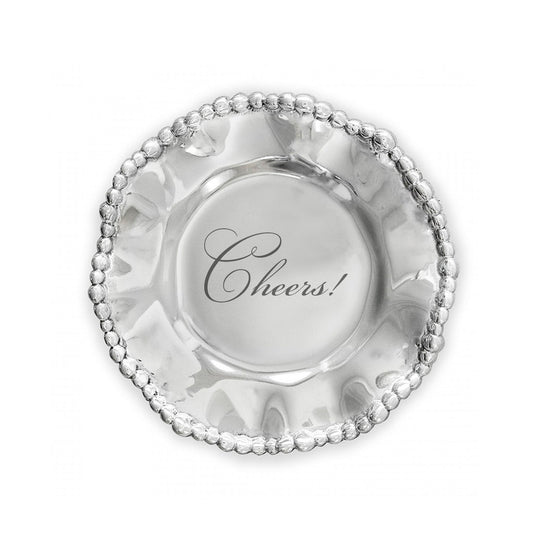 Beatriz Ball - Silver Wine Coaster with "Cheers!" Engraving