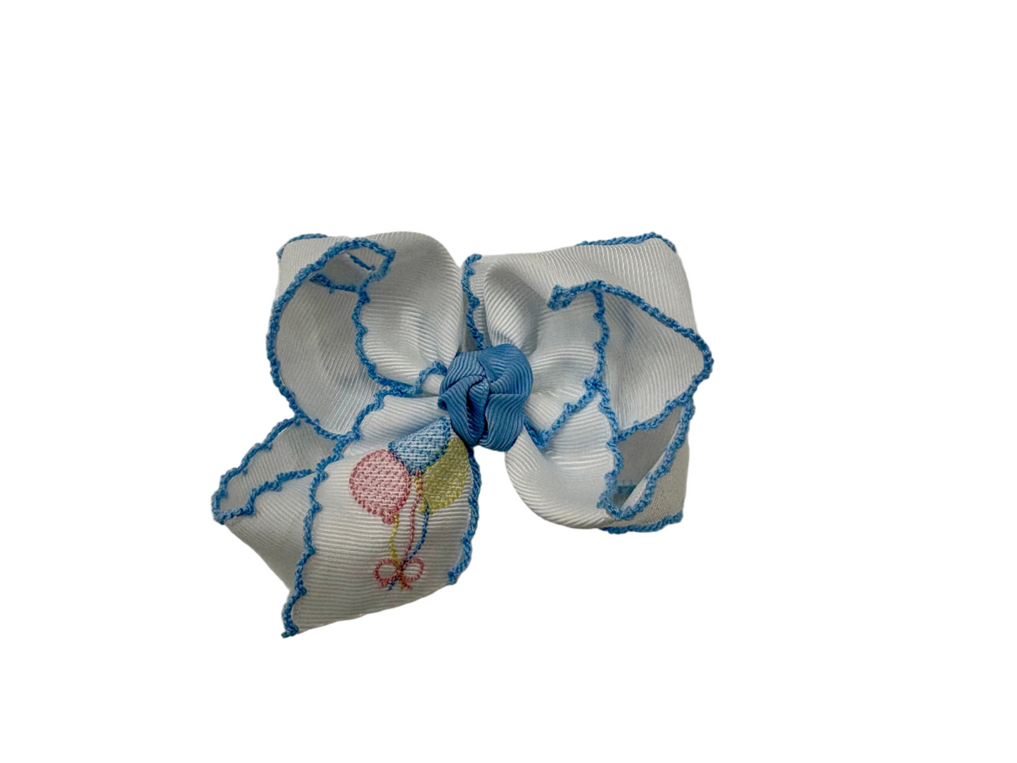 Embroidered Hair Bows - Birthday - Set of 2