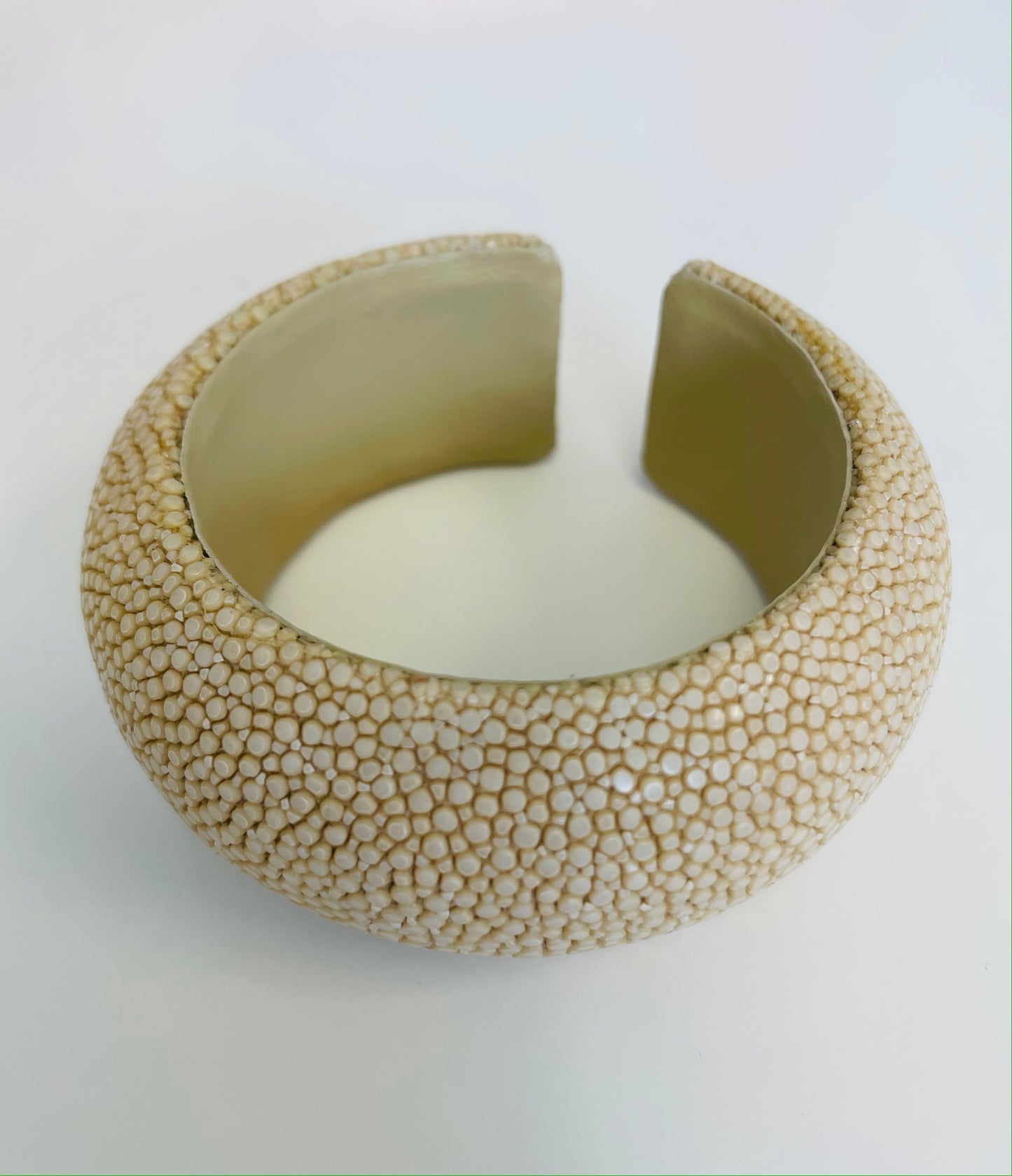 Stingray Beige Cuff Bracelet Medium Dome Shape