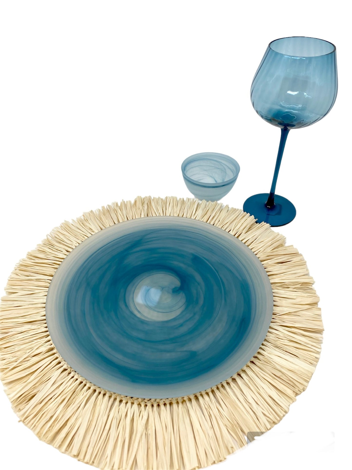 Glass Plate Aqua Blue
