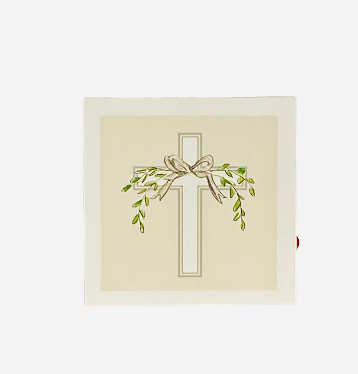 Rosanne Beck - Cross with Bow and Greenery - Small Card