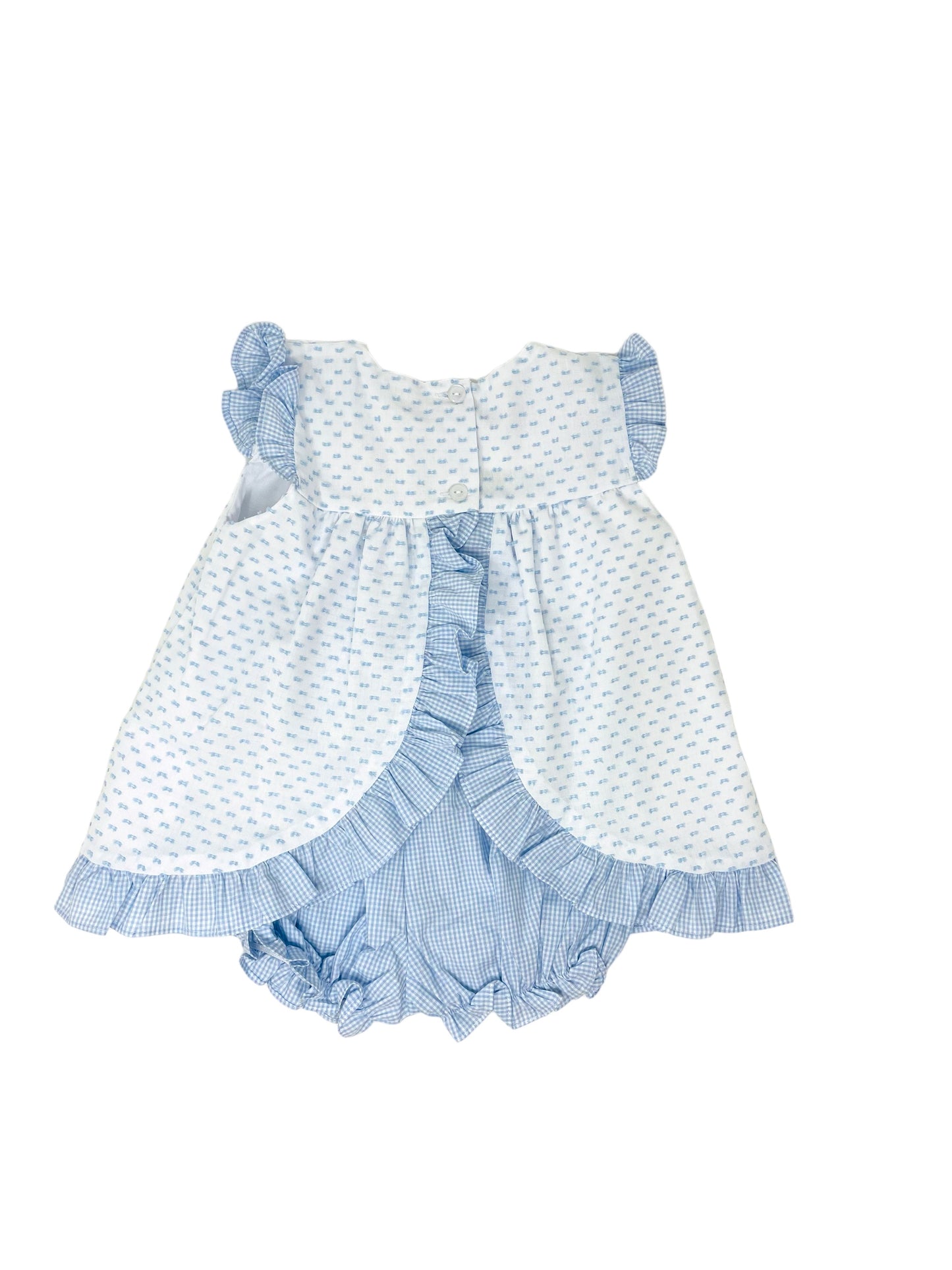 Blue and white Ruffle Bloomer Set