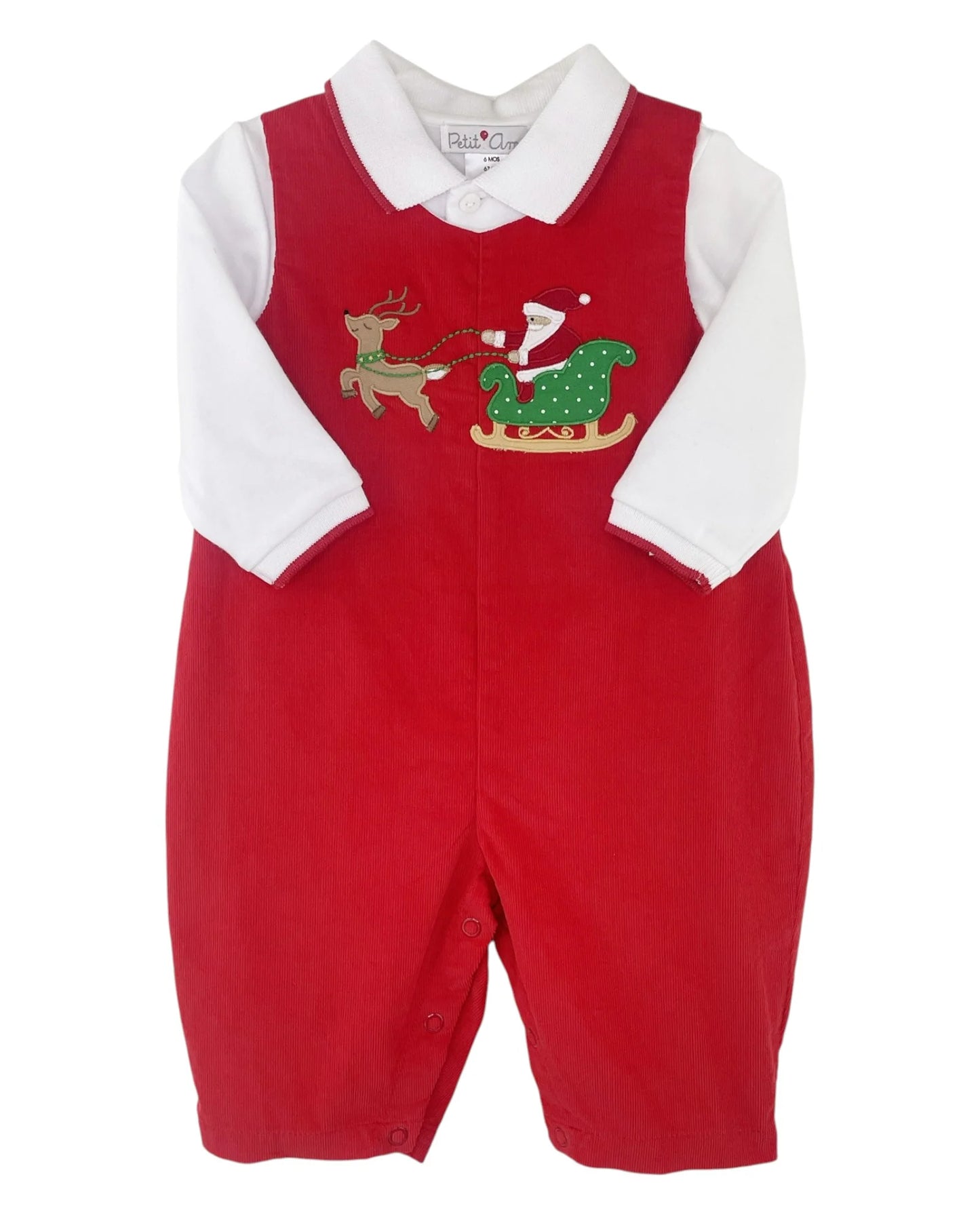 Petit Ami - Santa Sleigh Appliqué Longall