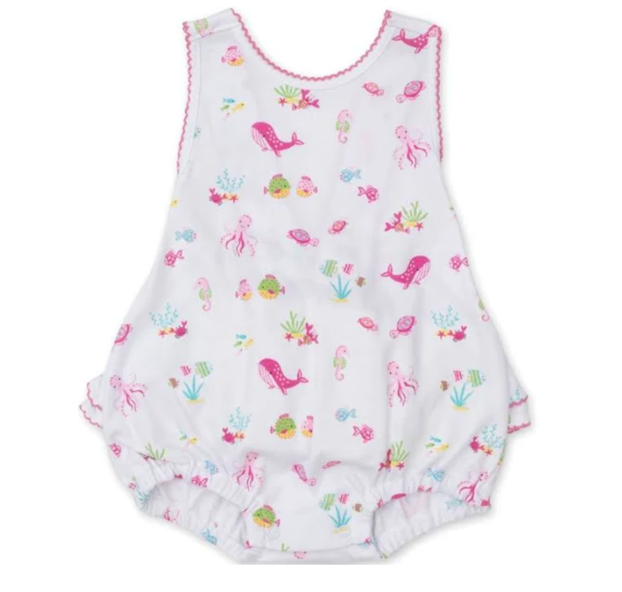Pink Bubble with Whales and Octopus