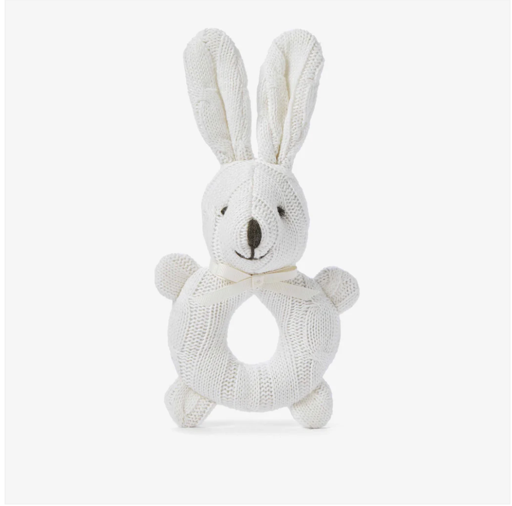 Knit Bunny Rattle -  3 Colors