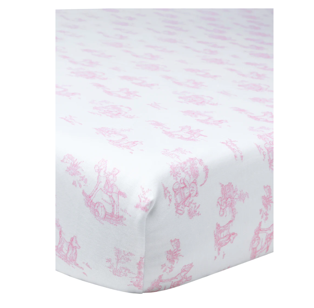 Toile Crib Sheet