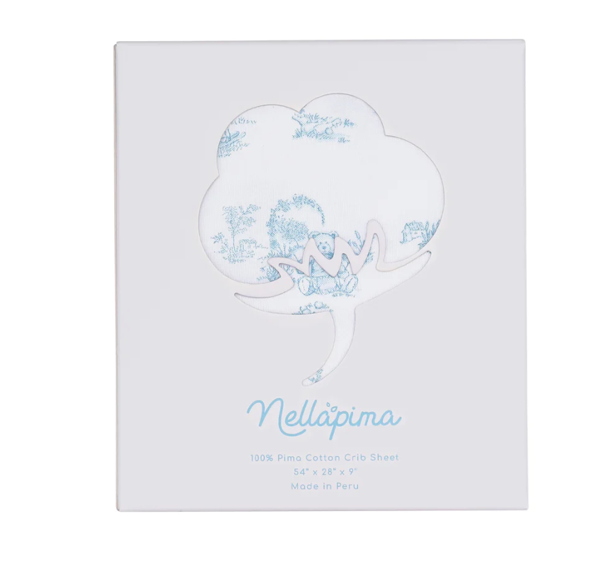Nella Pima - Toile Crib Sheet - Pink or Blue