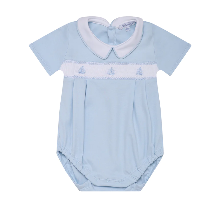 Nella Pima - Blue Bubble with Smocked Sailboats