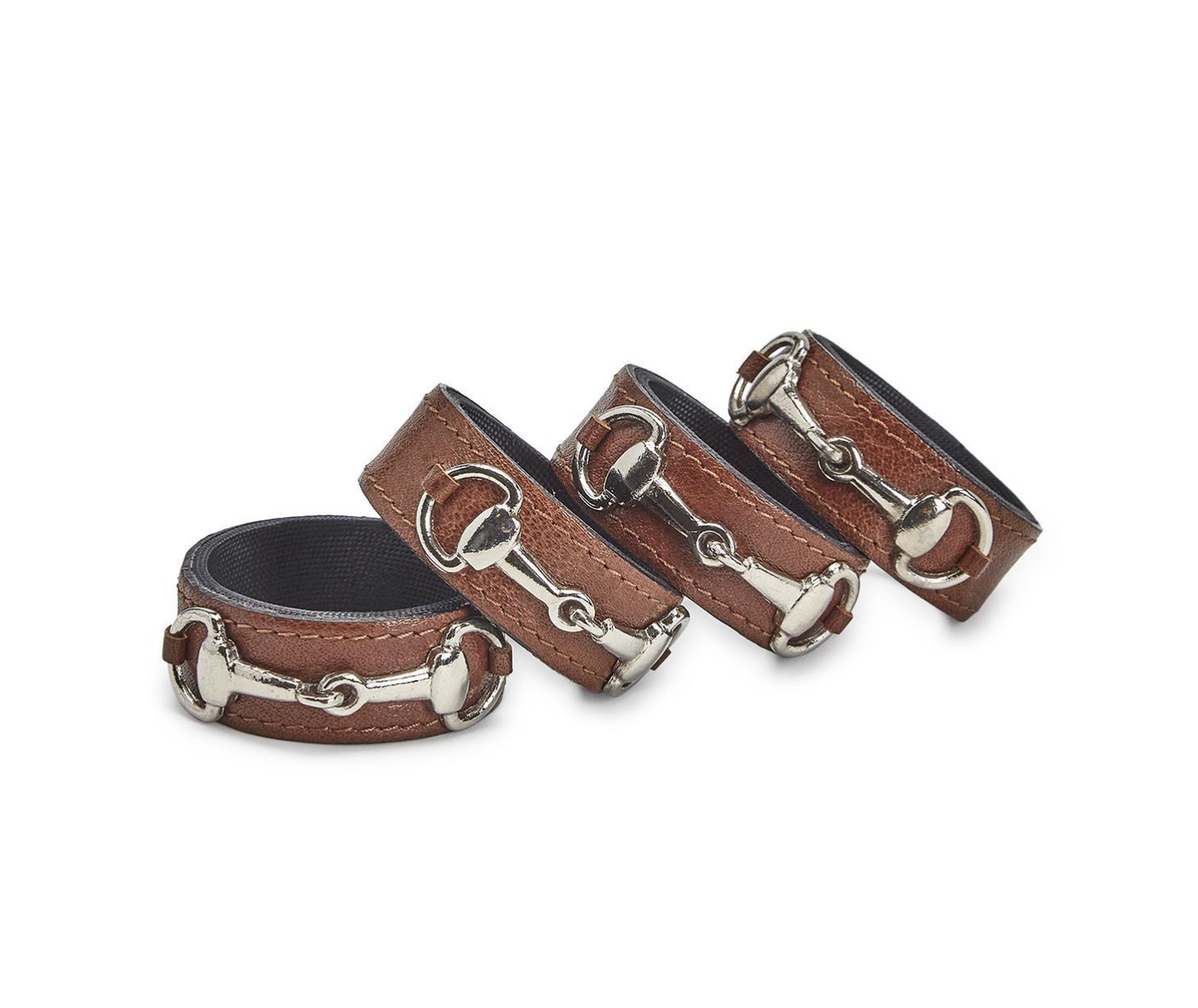 Leather Napkin Rings with Silver Horse Bit