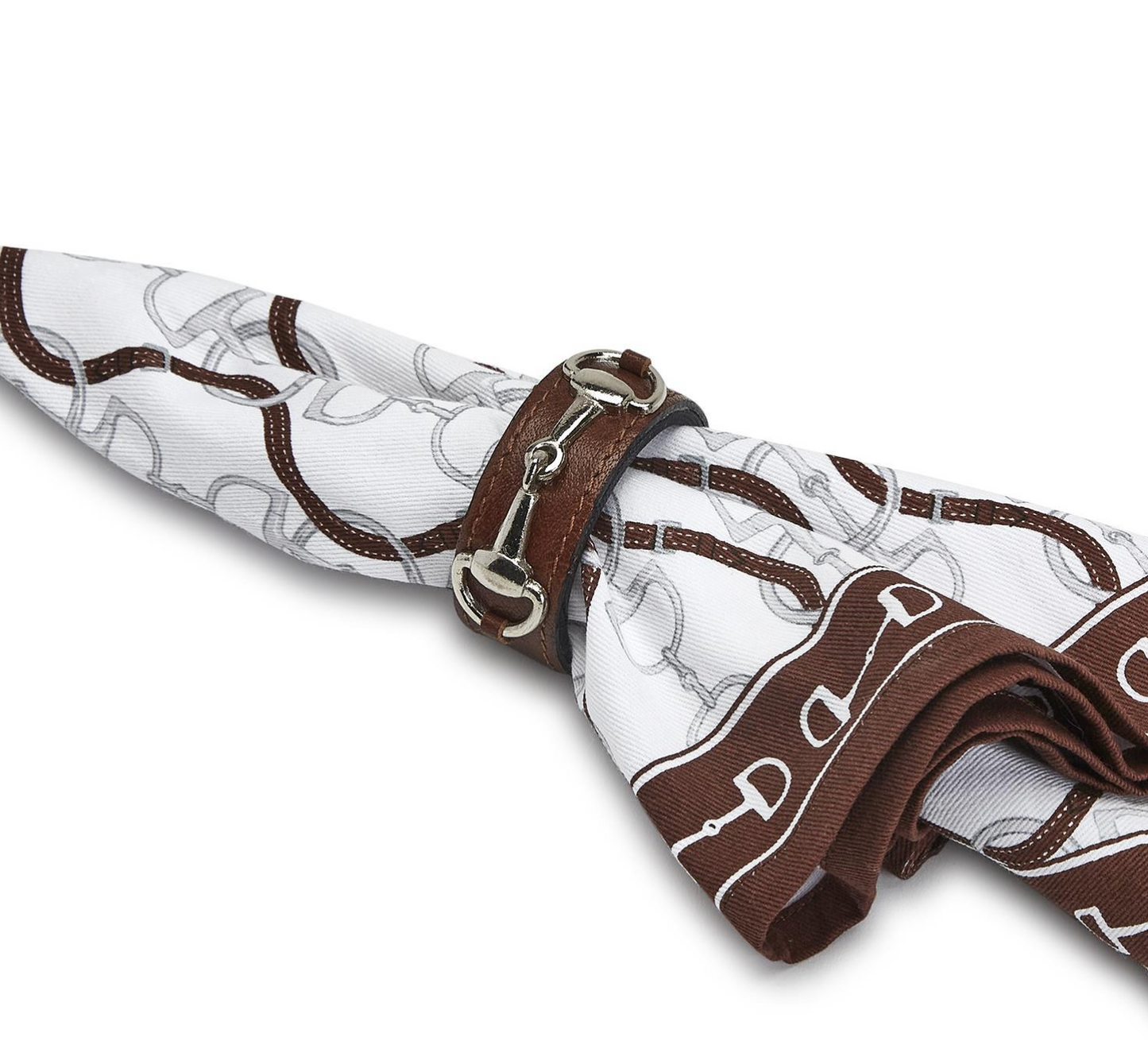 Leather Napkin Rings with Silver Horse Bit