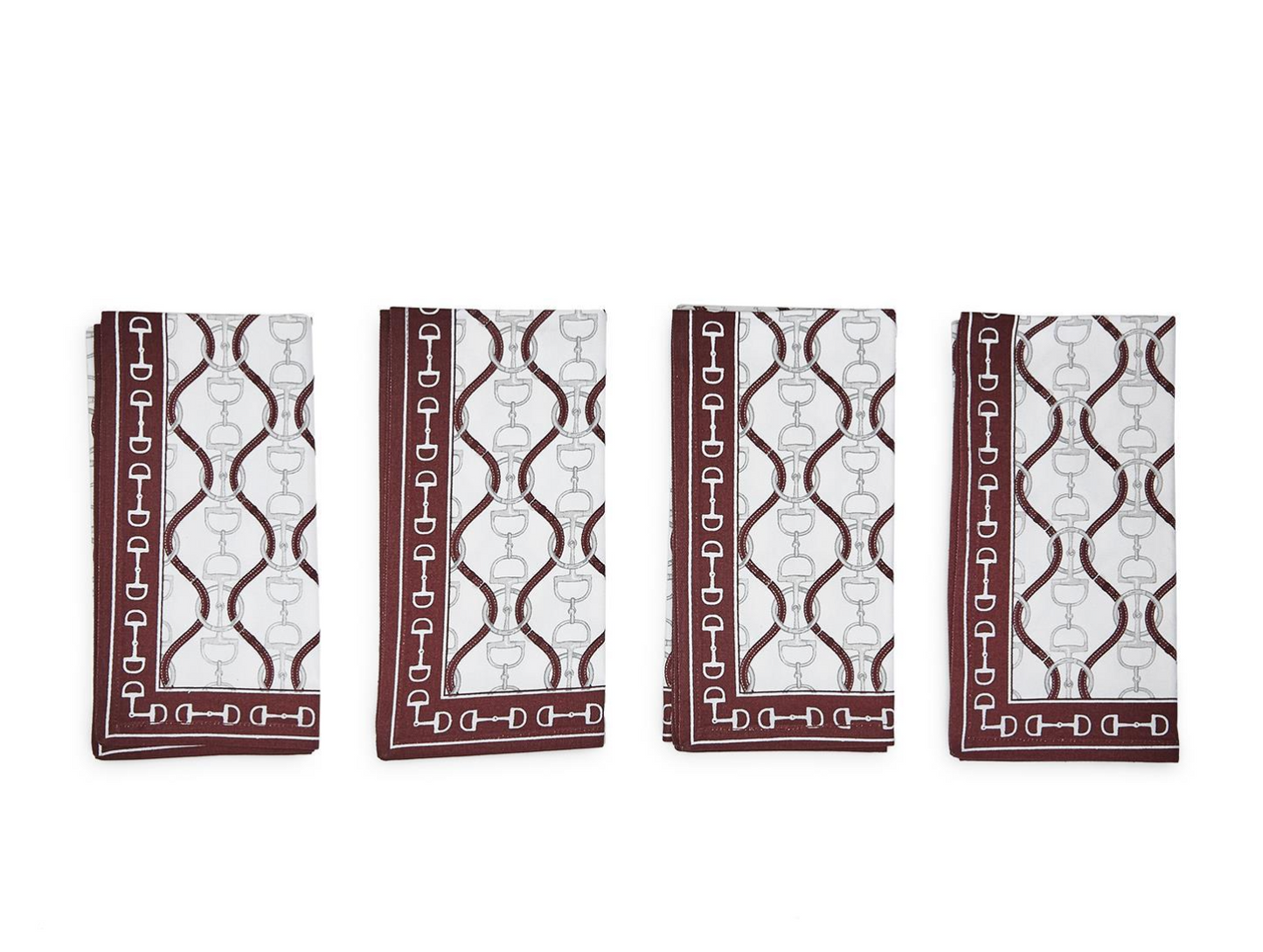 Equestrian Print Cloth Napkins - Set of 4