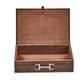 Brown Leather Jewelry Box with Silver Horse Bit