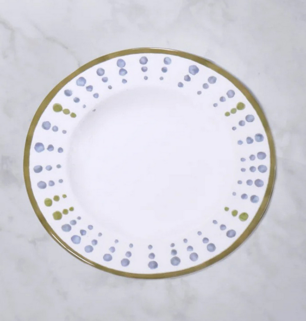 Melamine Salad Plate Set 4 Blue & Green