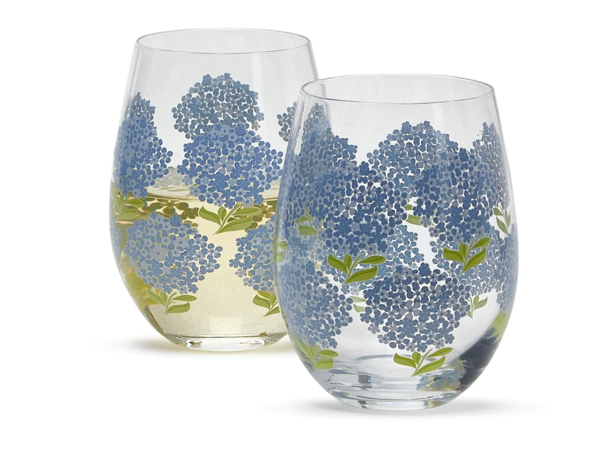 Hydrangea Stemless Wine Glass