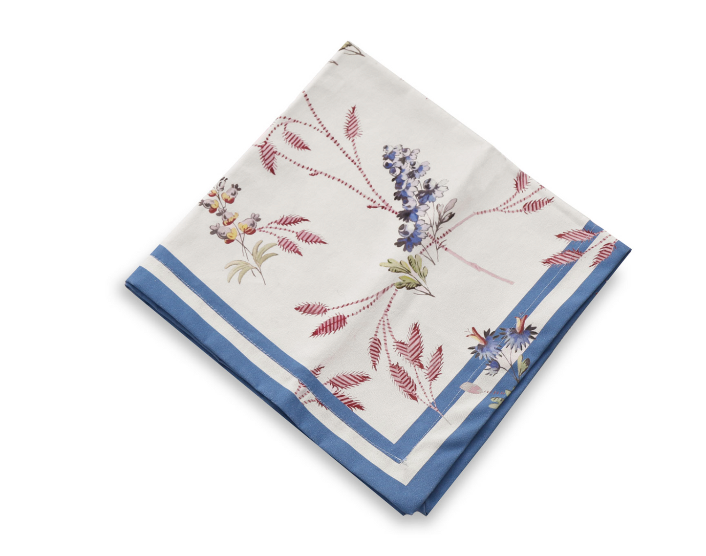 Blue Floral Linen Napkins