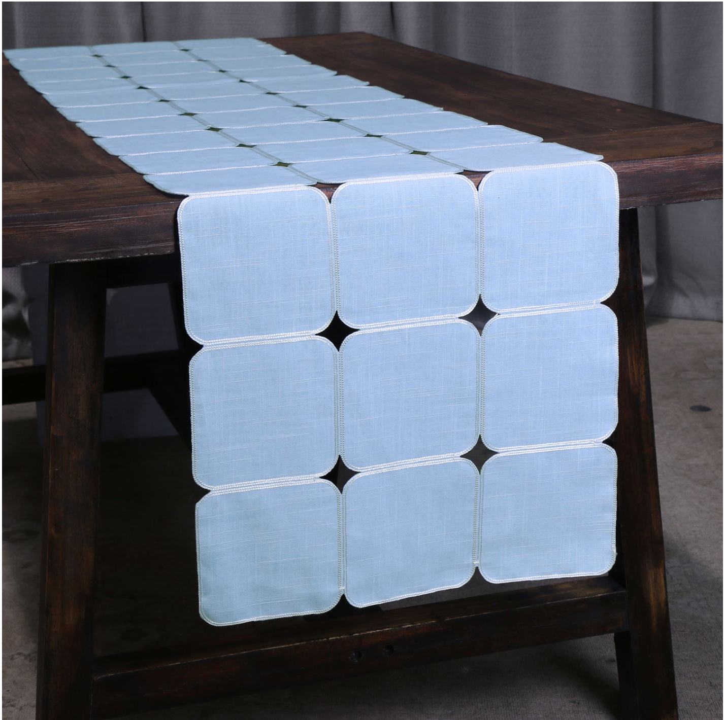 Blue Geometric Table Runner