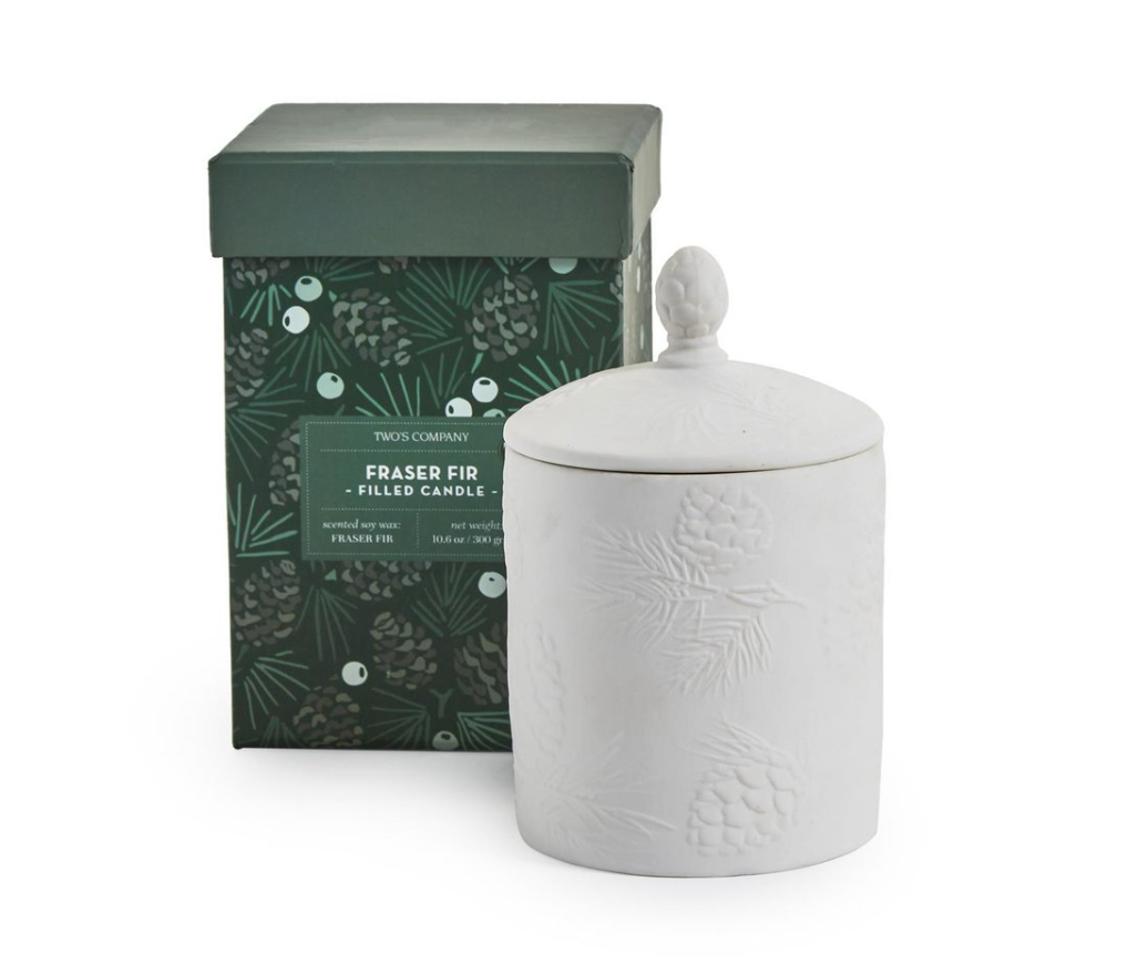 Fraser Fir Candle in Porcelain Jar