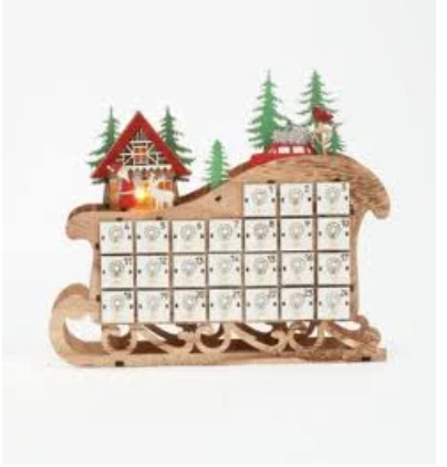 Wooden Sleigh Advent Calendar House of Hazen Wooden Sleigh Advent Calendar House of Hazen